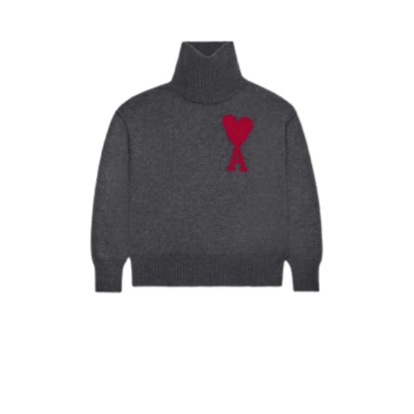 Amide Koych Men&#039;s Turtleneck Wool Sweater Knit Gray BFUKS406.018084