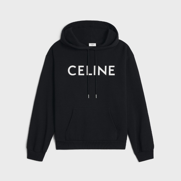 Celine Logo Print Hoodie Black 2Y321670Q